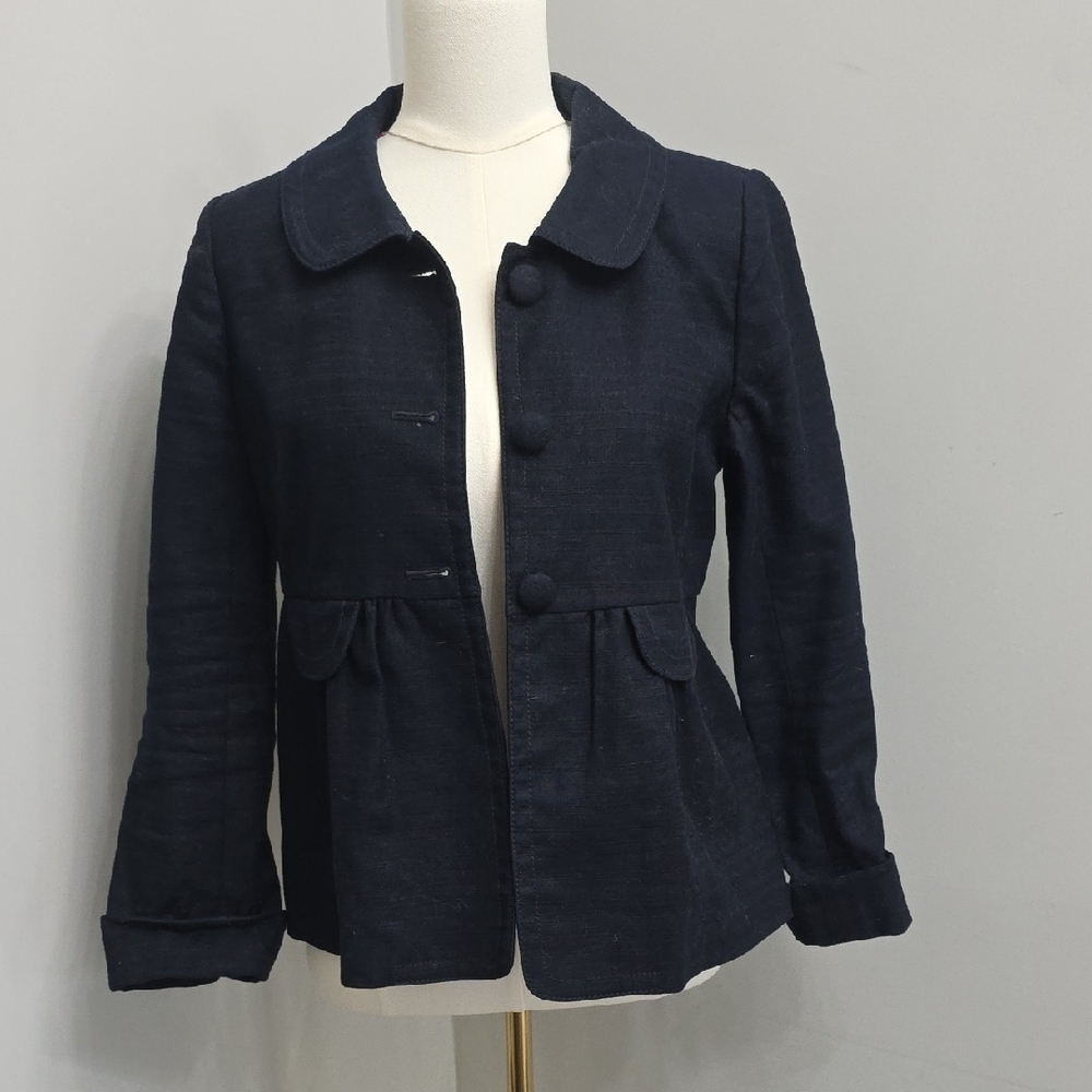 J. Crew Dark Blue Blazer with Button Accents